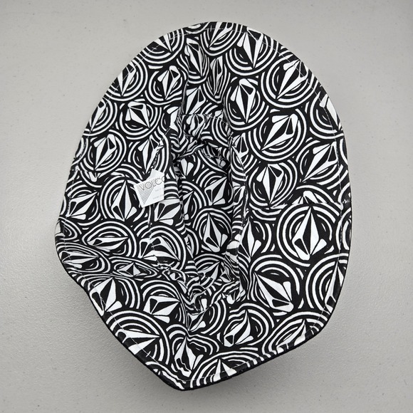 Volcom Men Bucket Hat XS/S Black Eternal Sunshine Logo Geometric Pattern - Picture 6 of 6